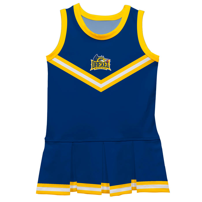 Drexel University Dragons Vive La Fete Game Day Blue Sleeveless Cheerleader Dress