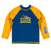 Drexel University Dragons Vive La Fete Logo Blue Gold Long Sleeve Raglan Rashguard