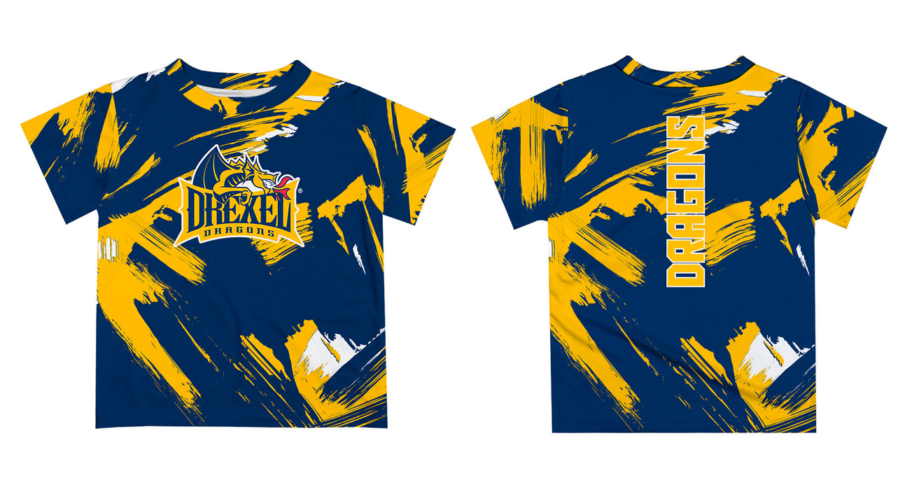Drexel University Dragons Vive La Fete Boys Game Day Blue Short Sleeve Tee Paint Brush - Vive La Fête - Online Apparel Store