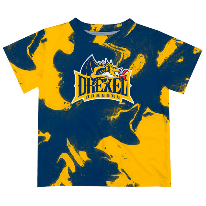 Drexel University Dragons Vive La Fete Marble Boys Game Day Blue Short Sleeve Tee
