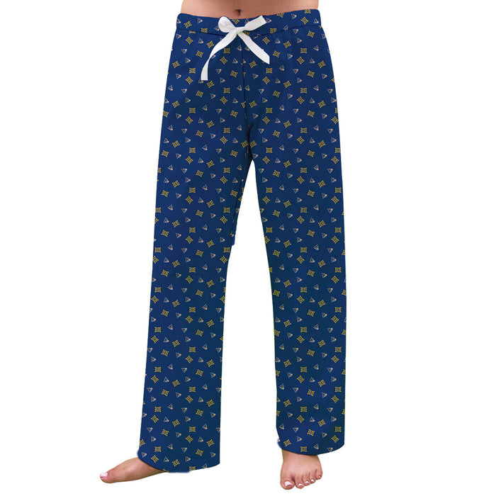 Drexel Dragon Vive La Fete Game Day All Over Logo Women Blue Lounge Pants