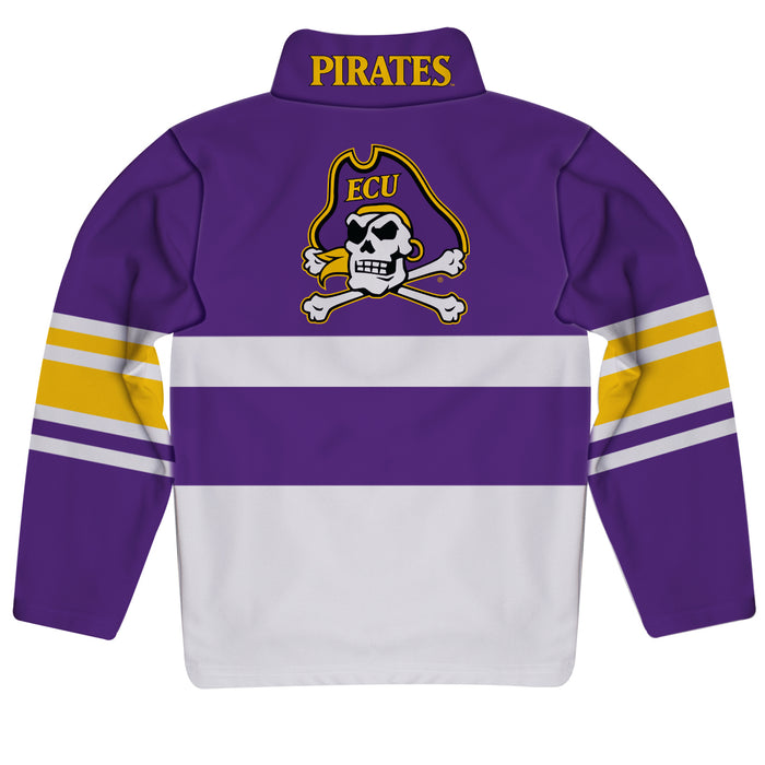 East Carolina Pirates Logo Stripes Purple Long Sleeve Quarter Zip Sweatshirt - Vive La Fête - Online Apparel Store