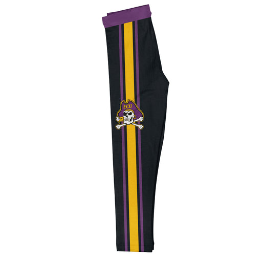 East Carolina Pirates Purple Waist Gold And Purple Stripes Black Leggings - Vive La Fête - Online Apparel Store