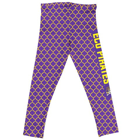 East Carolina Quatrefoil Purple Leggings - Vive La Fête - Online Apparel Store