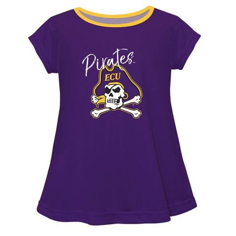 East Carolina Solid Purple Laurie Top Short Sleeve - Vive La Fête - Online Apparel Store