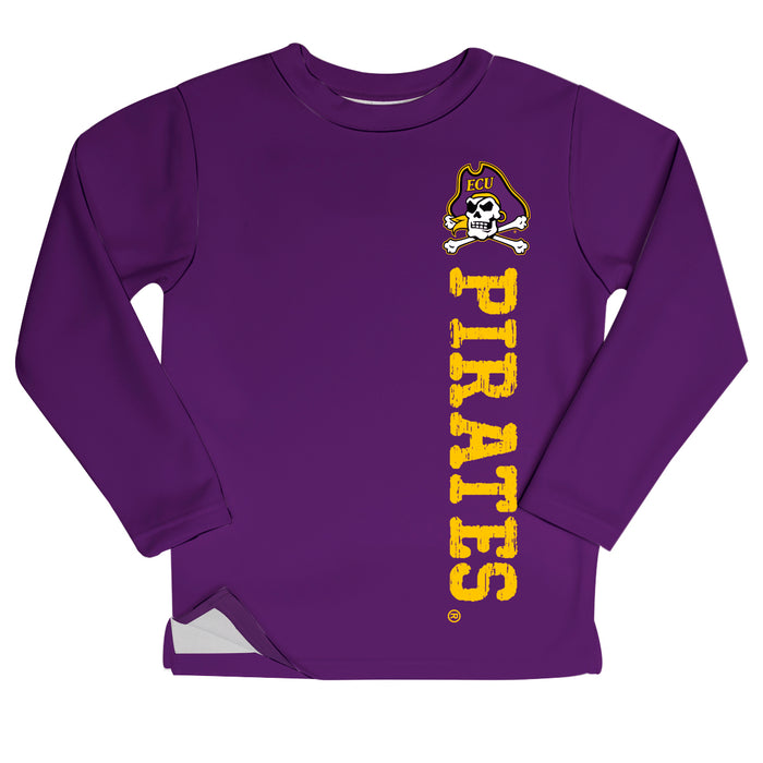 East Carolina Pirates Logo Purple Long Sleeve Fleece Sweatshirt Side Vents - Vive La Fête - Online Apparel Store