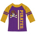East Carolina Pirates Purple Girls Tee Raglan Three Quarter Sleeve - Vive La Fête - Online Apparel Store
