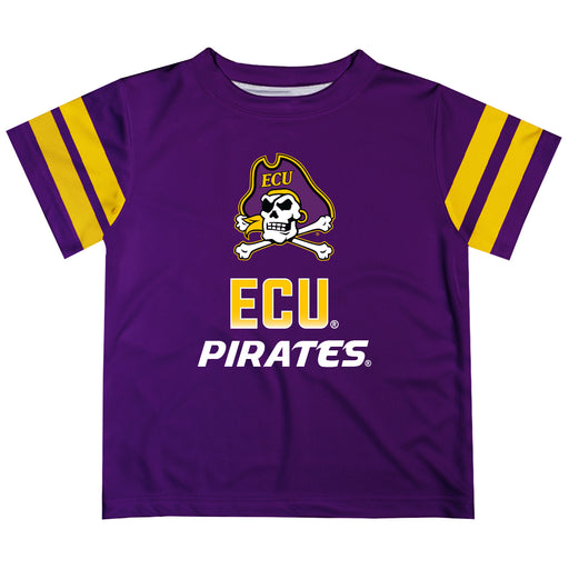 East Carolina Pirates Stripes Purple Short Sleeve Tee Shirt - Vive La Fête - Online Apparel Store