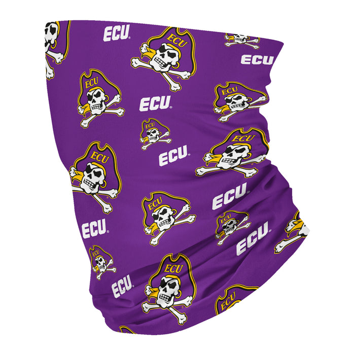 East Carolina Pirates All Over Logo Purple Neck Gaiter - Vive La Fête - Online Apparel Store