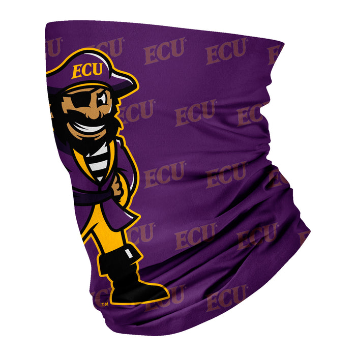 East Carolina Pirates Neck Gaiter Purple All Over Logo ECU - Vive La Fête - Online Apparel Store