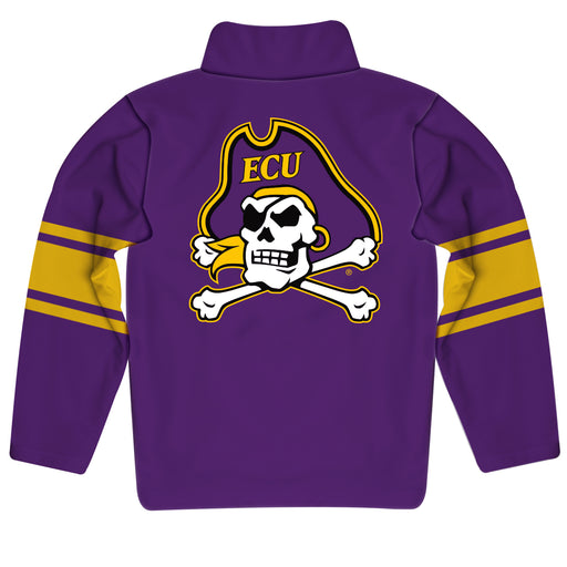 East Carolina Pirates Stripes Purple Long Sleeve Quarter Zip Sweatshirt - Vive La Fête - Online Apparel Store