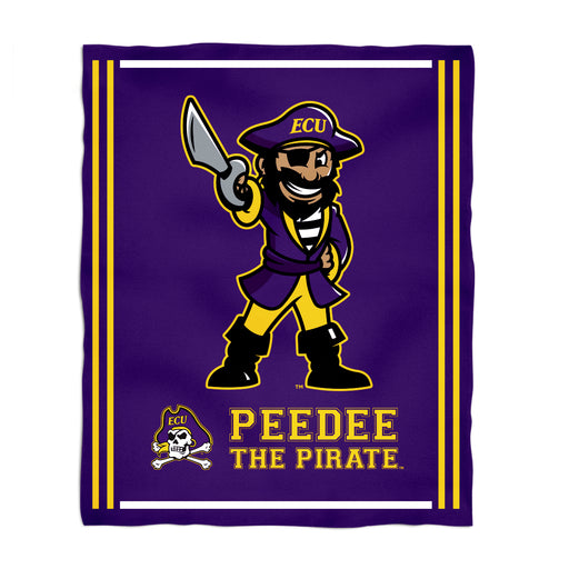 East Carolina Pirates Vive La Fete Kids Game Day Purple Plush Soft Minky Blanket 36 x 48 Mascot