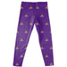 East Carolina Pirates Vive La Fete Girls Game Day All Over Logo Elastic Waist Classic Play Purple Leggings Tights