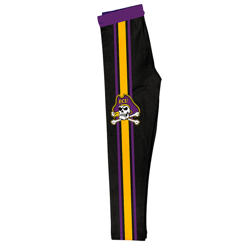 East Carolina Pirates Vive La Fete Girls Game Day Black with Purple Stripes Leggings Tights