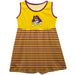 East Carolina Pirates Vive La Fete Girls Game Day Sleeveless Tank Dress Solid Gold Logo Stripes on Skirt