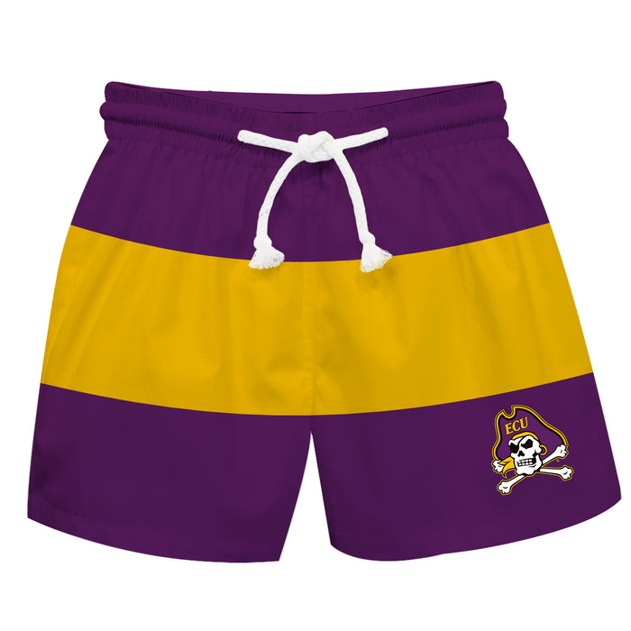 East Carolina Pirates Vive La Fete Purple Gold Stripes Swimtrunks V2