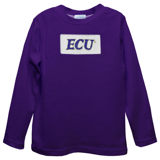 East Carolina Pirates Smocked Purple Knit Long Sleeve Boys Tee Shirt