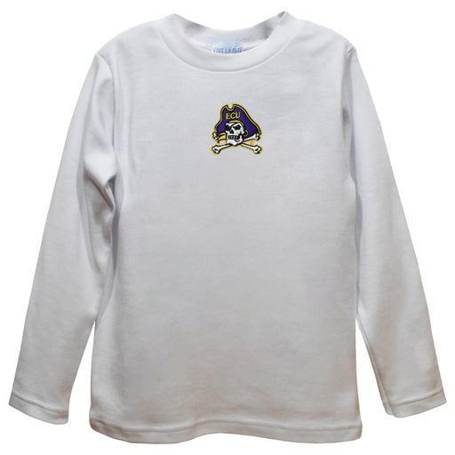 East Carolina Pirates Embroidered White Long Sleeve Boys Tee Shirt