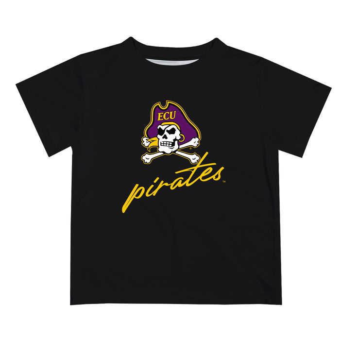 East Carolina Pirates Vive La Fete Script V1 Black Short Sleeve Tee Shirt