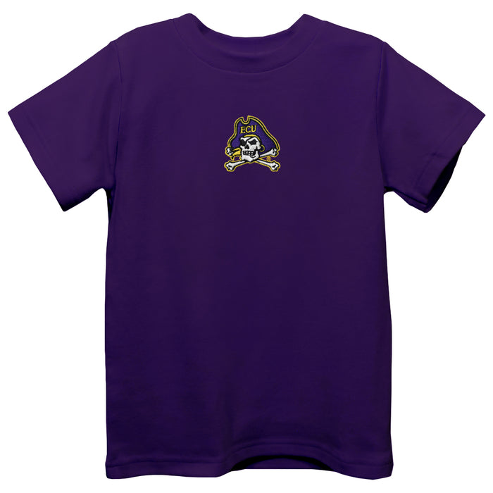 East Carolina Pirates Embroidered Purple knit Short Sleeve Boys Tee Shirt