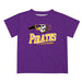 East Carolina Pirates Vive La Fete State Map Purple Short Sleeve Tee Shirt