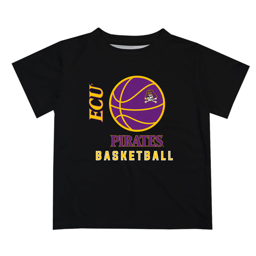 East Carolina Pirates Vive La Fete Basketball V1 Black Short Sleeve Tee Shirt