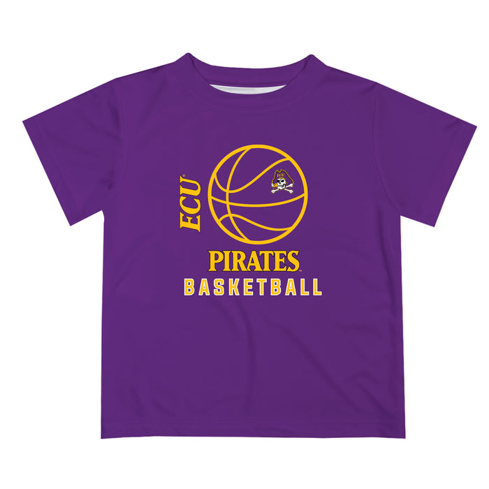 East Carolina Pirates Vive La Fete Basketball V1 Purple Short Sleeve Tee Shirt