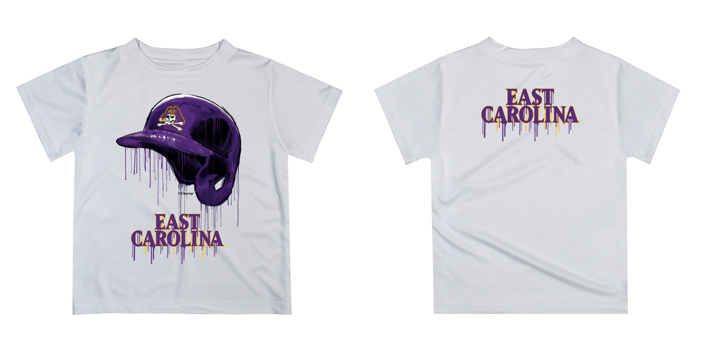 East Carolina Pirates Original Dripping Baseball Helmet Gold T-Shirt by Vive La Fete - Vive La Fête - Online Apparel Store