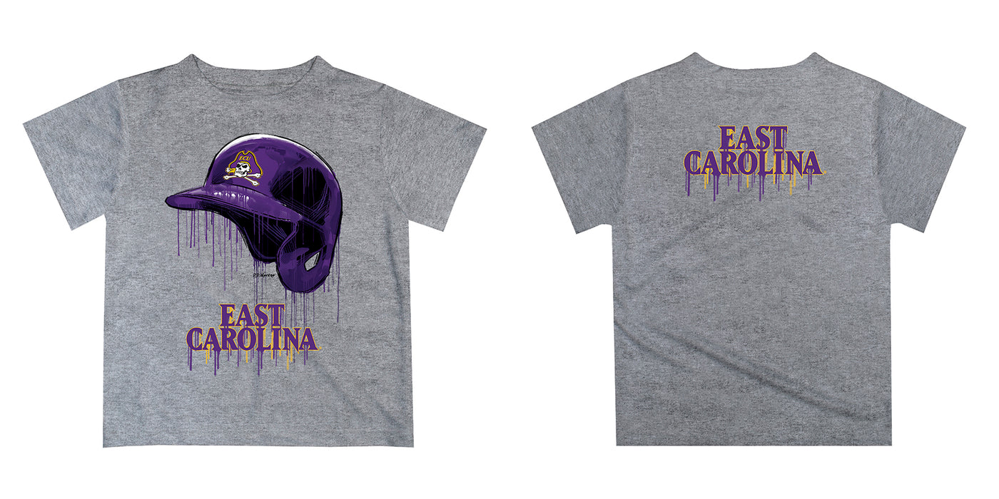 East Carolina Pirates Original Dripping Baseball Helmet Gold T-Shirt by Vive La Fete - Vive La Fête - Online Apparel Store
