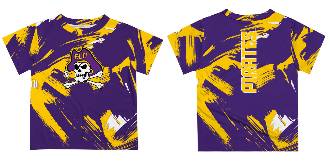East Carolina Pirates Vive La Fete Boys Game Day Purple Short Sleeve Tee Paint Brush - Vive La Fête - Online Apparel Store