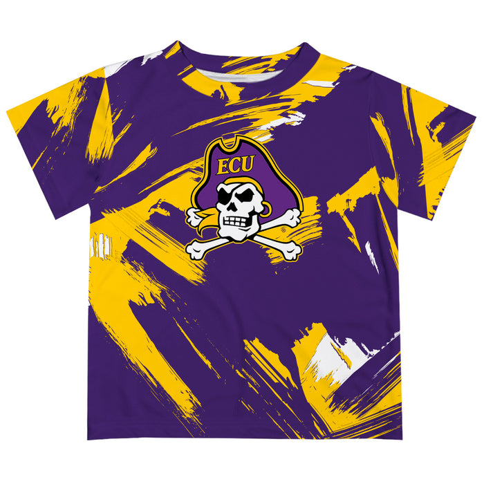 East Carolina Pirates Vive La Fete Boys Game Day Purple Short Sleeve Tee Paint Brush