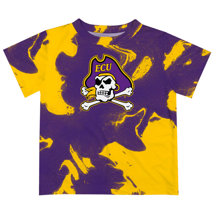 East Carolina Pirates Vive La Fete Marble Boys Game Day Purple Short Sleeve Tee
