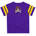 East Carolina Pirates Vive La Fete Boys Game Day Purple Short Sleeve Tee with Stripes on Sleeves - Vive La Fête - Online Apparel Store