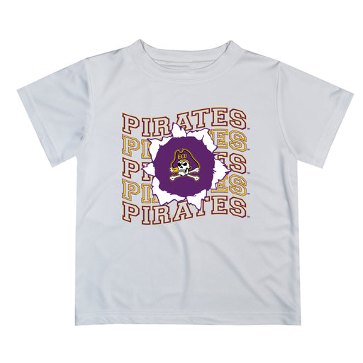 East Carolina Pirates Vive La Fete  White Art V1 Short Sleeve Tee Shirt