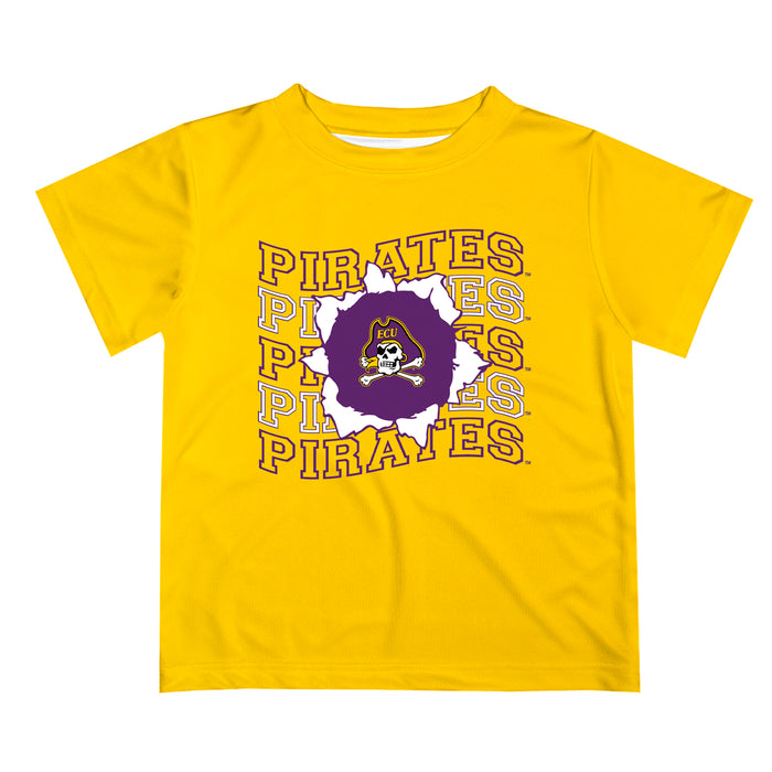 East Carolina Pirates Vive La Fete  Gold Art V1 Short Sleeve Tee Shirt