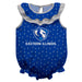 Eastern Illinois University Panthers Swirls Blue Sleeveless Ruffle Onesie Logo Bodysuit