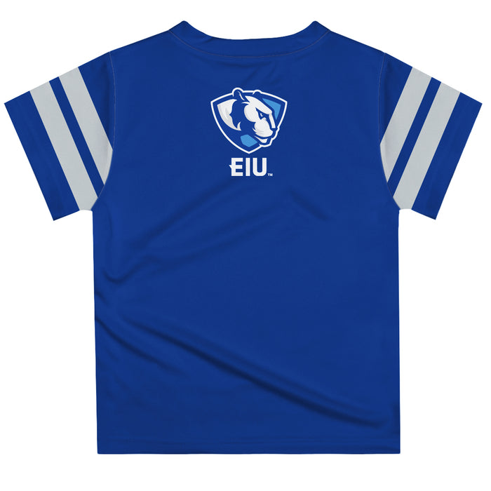 Eastern Illinois University Panthers Vive La Fete Boys Game Day Blue Short Sleeve Tee with Stripes on Sleeves - Vive La Fête - Online Apparel Store