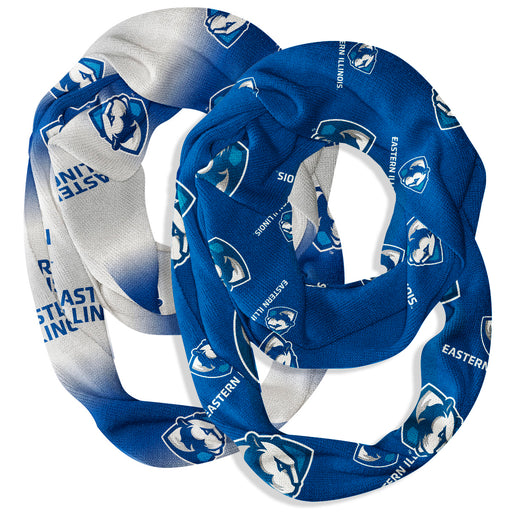 Eastern Illinois Panthers Vive La Fete All Over Logo Collegiate Women Set of 2 Light Weight Ultra Soft Infinity Scarfs