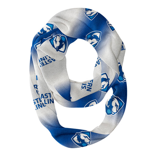 Eastern Illinois Panthers EIU Vive La Fete All Over Logo Game Day Collegiate Women Ultra Soft Knit Infinity Scarf