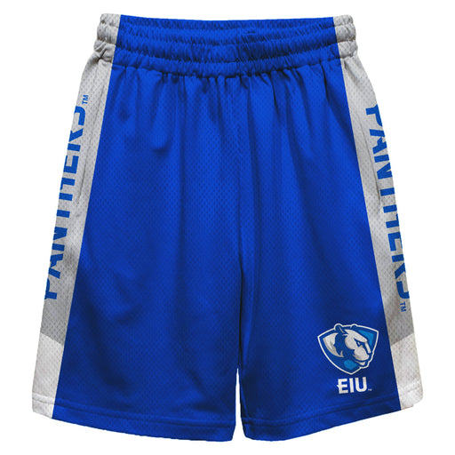 Eastern Illinois Panthers EIU Vive La Fete Game Day Blue Stripes Boys Solid Gray Athletic Mesh Short