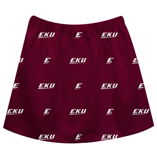EKU Colonels Vive La Fete Girls Game Day All Over Logo Elastic Waist Classic Play Maroon Skirt - Vive La Fête - Online Apparel Store