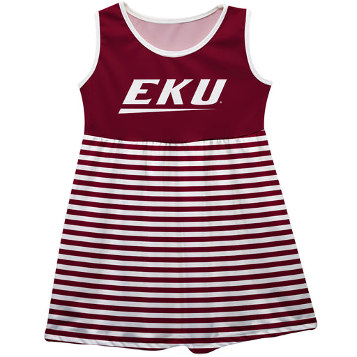 Eastern Kentucky Colonels EKU Vive La Fete Girls Game Day Sleeveless Tank Dress Solid Maroon Logo Stripes on Skirt - Vive La Fête - Online Apparel Store