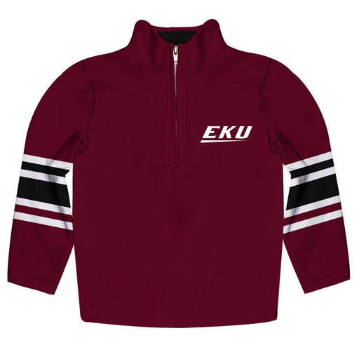 Eastern Kentucky Colonels EKU Vive La Fete Game Day Maroon Quarter Zip Pullover Stripes on Sleeves - Vive La Fête - Online Apparel Store