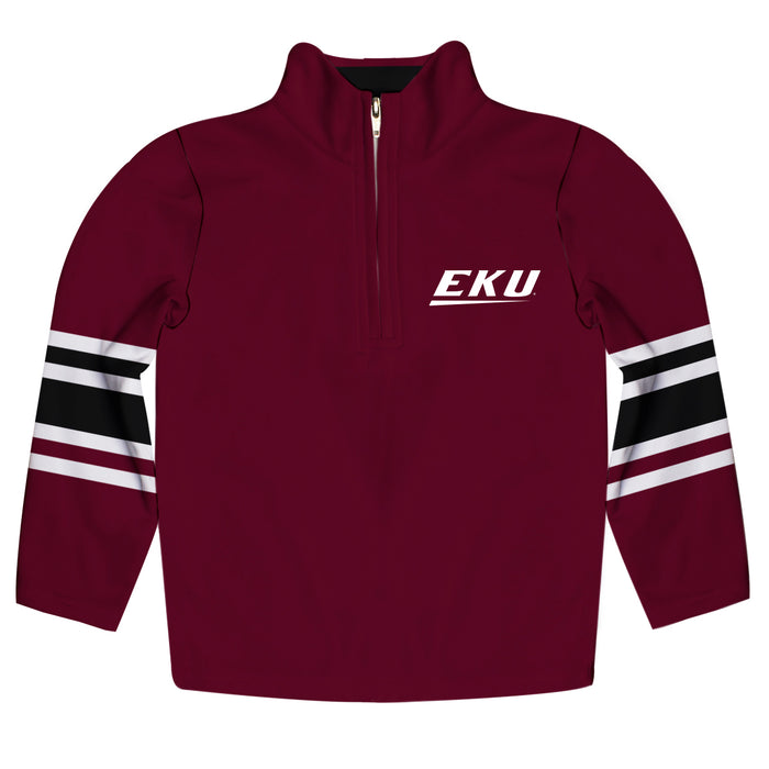 Eastern Kentucky Colonels EKU Vive La Fete Game Day Maroon Quarter Zip Pullover Stripes on Sleeves - Vive La Fête - Online Apparel Store