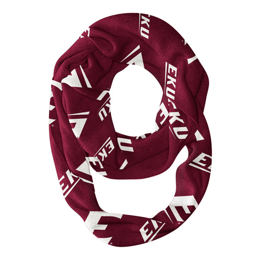 Eastern Kentucky Colonels EKU Vive La Fete Repeat Logo Game Day Collegiate Women Light Weight Ultra Soft Infinity Scarf