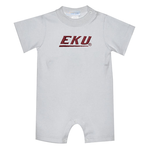 Eastern Kentucky Colonels EKU Embroidered White Knit Short Sleeve Boys Romper