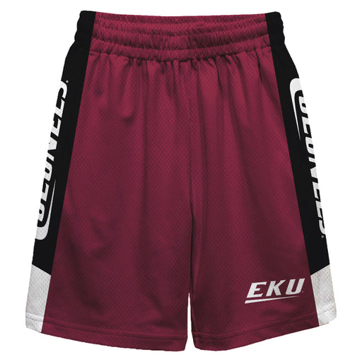 Eastern Kentucky Colonels EKU Vive La Fete Game Day Maroon Stripes Boys Solid Black Athletic Mesh Short