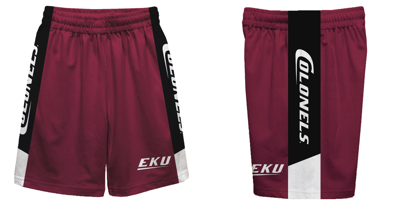 Eastern Kentucky Colonels EKU Vive La Fete Game Day Maroon Stripes Boys Solid Black Athletic Mesh Short - Vive La Fête - Online Apparel Store