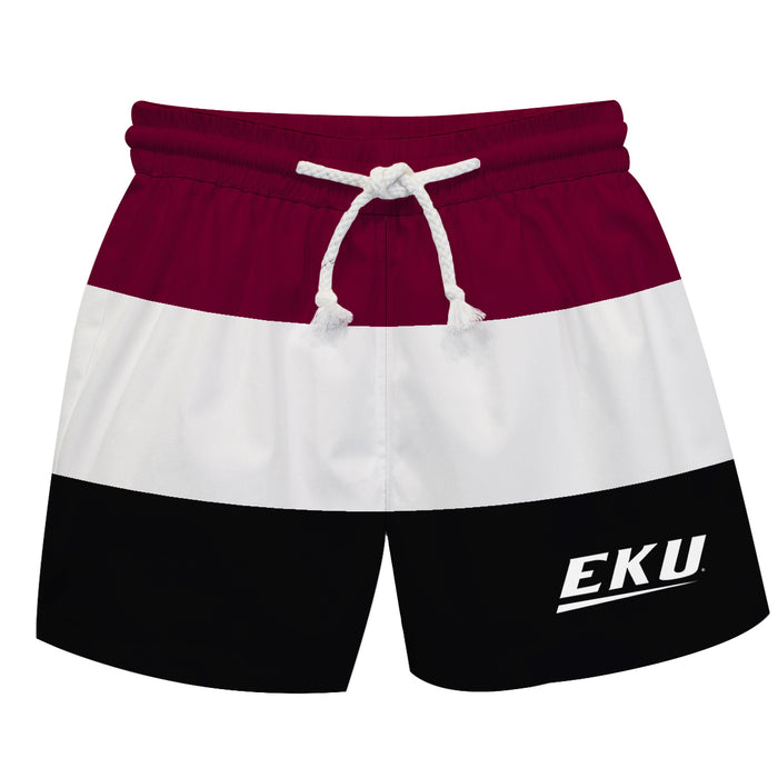 Eastern Kentucky Colonels EKU Vive La Fete Maroon White Black Stripes Swimtrunks V1
