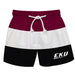 Eastern Kentucky Colonels EKU Vive La Fete Maroon White Black Stripes Swimtrunks V1